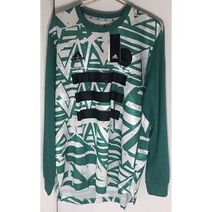 ADIDAS Tango adv Long Sleeve Jersey Mens XL FM0835 Soccer White Green Comfort